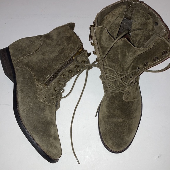 Sam Edelman Army Green Mackay Suede Boots - Picture 1 of 12